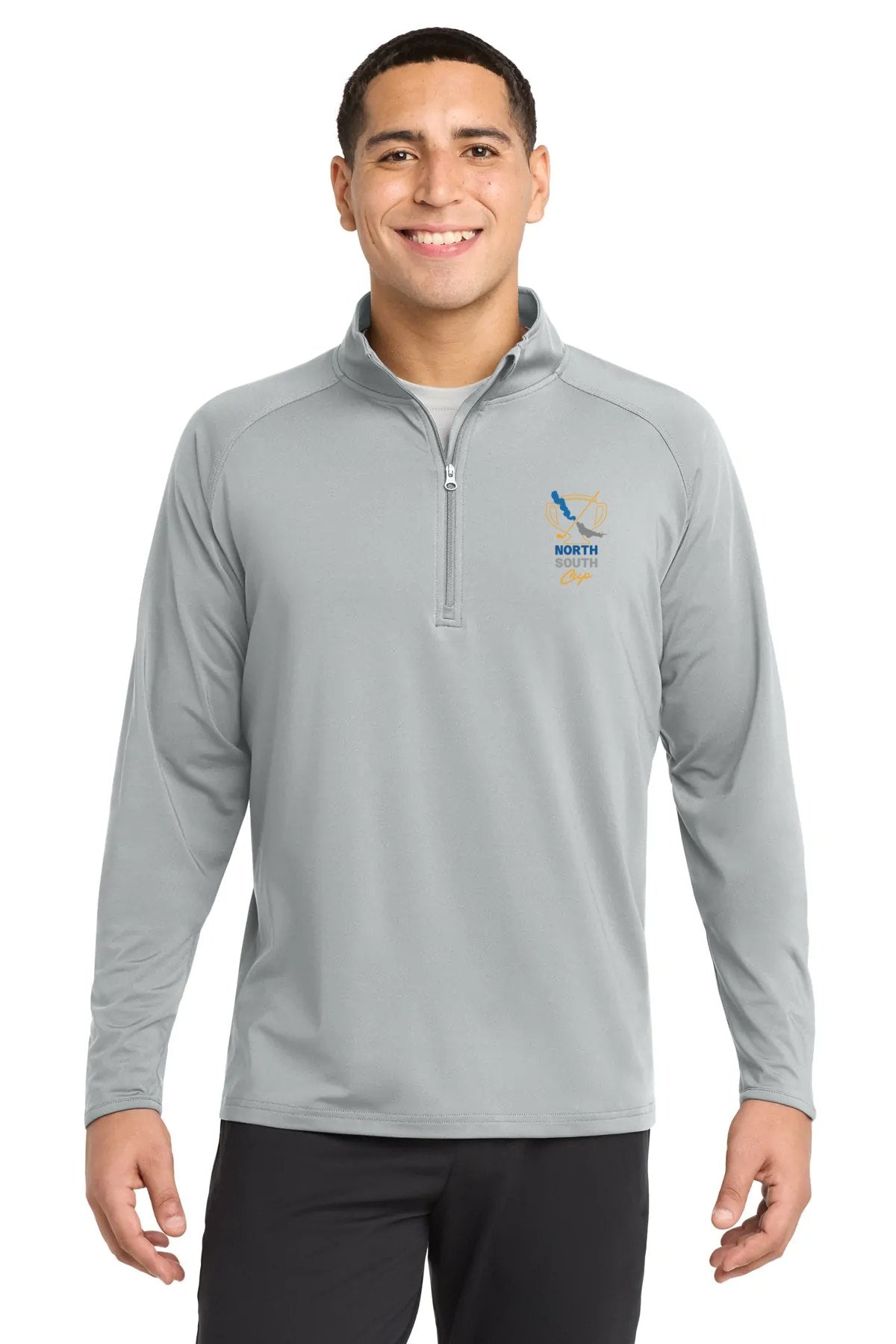 Sport-Tek ST850 Sport-Wick Stretch Quarter-Zip Pullover in Silver