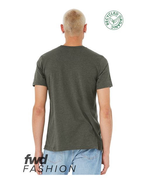 BELLA + CANVAS 3001RCY Heather Military Green Back