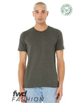 BELLA + CANVAS 3001RCY Heather Military Green Front