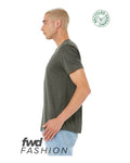 BELLA + CANVAS 3001RCY Heather Military Green Side