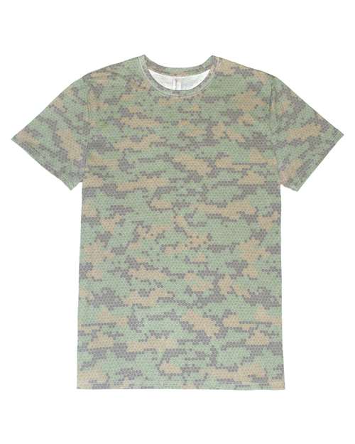 Reishore 100A — Unisex Ultimate CVC T-Shirt — Green Hex Camo