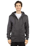 Reishore 320Z — Unisex Fleece Full-Zip Hooded Sweatshirt — Charcoal Heather
