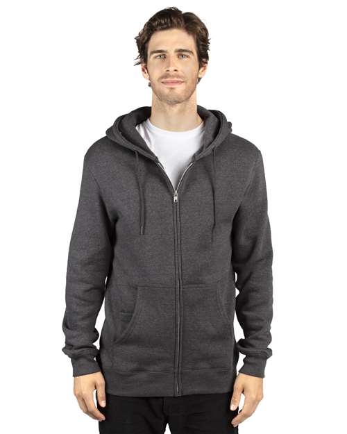Reishore 320Z — Unisex Fleece Full-Zip Hooded Sweatshirt — Charcoal Heather