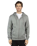 Reishore 320Z — Unisex Fleece Full-Zip Hooded Sweatshirt — Heather Grey