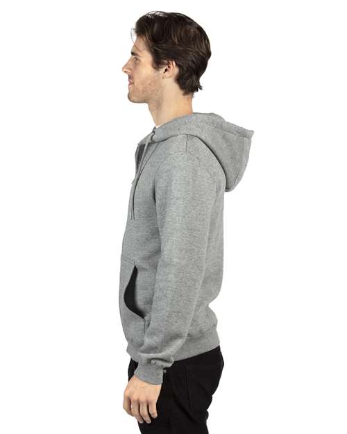 Reishore 320Z — Unisex Fleece Full-Zip Hooded Sweatshirt — Heather Grey