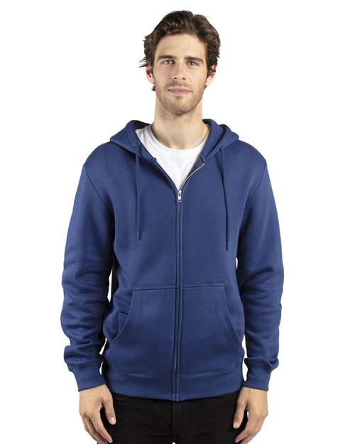 Reishore 320Z — Unisex Fleece Full-Zip Hooded Sweatshirt — Navy