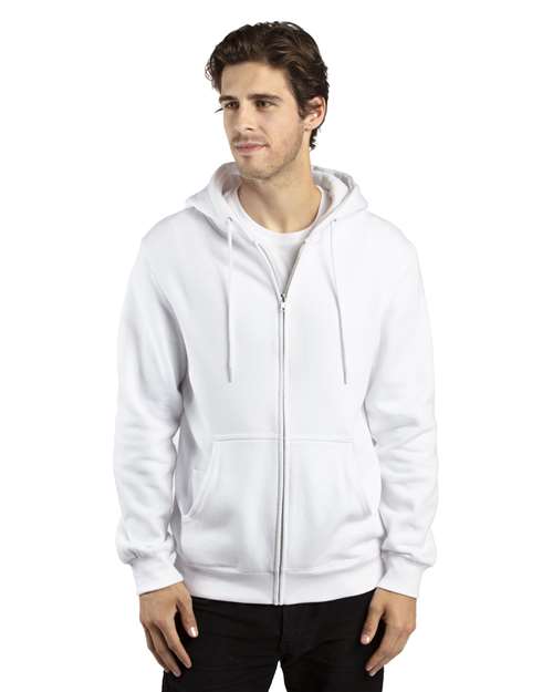 Reishore 320Z — Unisex Fleece Full-Zip Hooded Sweatshirt — White