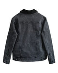 Reishore 372J — Unisex Sherpa-Lined Denim Jacket — Black Denim/ Black