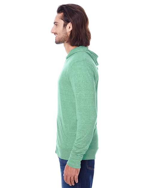 Reishore 302Z — Unisex Triblend Full-Zip Lightweight Hooded Sweatshirt — Green Triblend