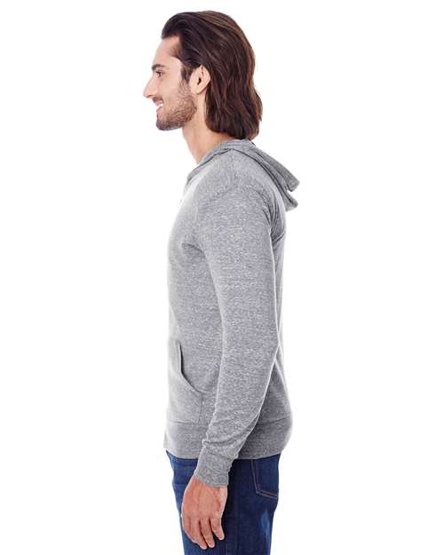 Reishore 302Z — Unisex Triblend Full-Zip Lightweight Hooded Sweatshirt — Grey Triblend