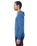 Reishore 302Z — Unisex Triblend Full-Zip Lightweight Hooded Sweatshirt — Royal Black Triblend