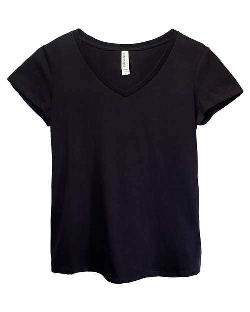 Reishore 200RV — Women's Ultimate CVC V-Neck T-Shirt — Black