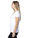 Reishore 200RV — Women's Ultimate CVC V-Neck T-Shirt — White