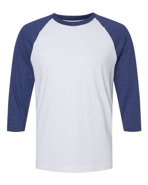 American Apparel 2003CVC White/ Heather Indigo Front
