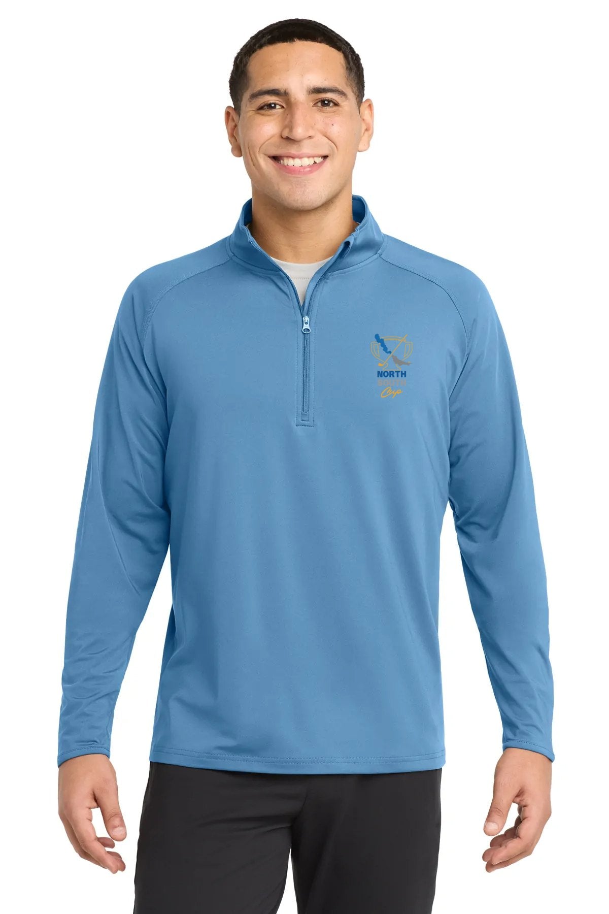 Sport-Tek ST850 Sport-Wick Stretch Quarter-Zip Pullover in Carolina Blue